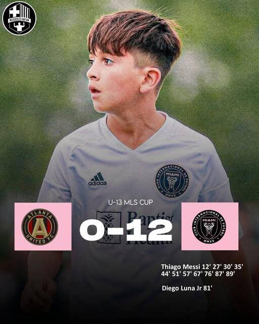  假新聞！梅西兒子U13比賽單場1人轟11球，多家媒體報道后刪除新聞
