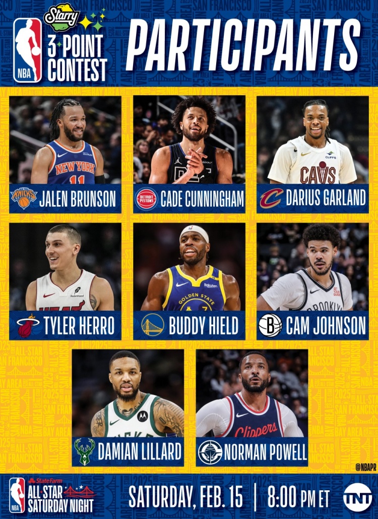  NBA全明星三分大賽名單：利拉德沖擊三連冠 希爾德、康寧漢姆在列