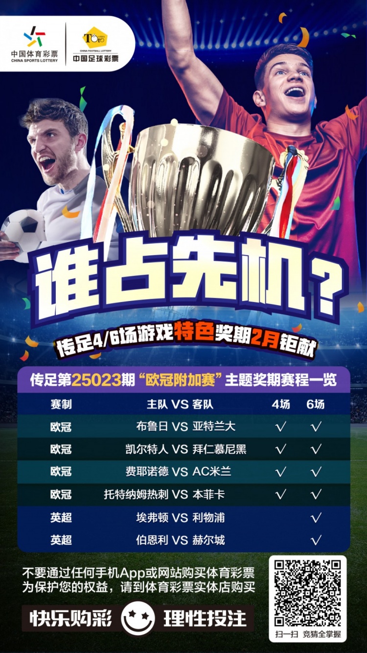  誰占先機(jī)？！傳足特色獎(jiǎng)期第25023期聚焦歐冠附加賽